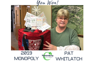 The Parkersburg Chamber of Commerce's 2019 Monopoly Winner, Pat Whitlatch!