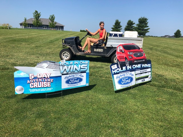 Highway 57 Sponsored a chance to win a car or a cruise for the Bogies & BBQ Event.